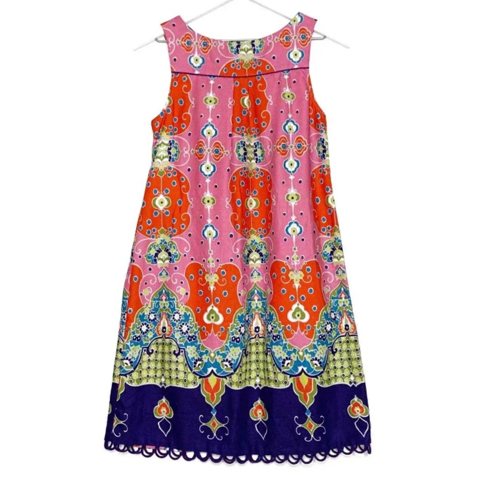 Anthro Maeve Funky Retro Mod Print Shift Dress w/Pockets - Picture 7 of 10